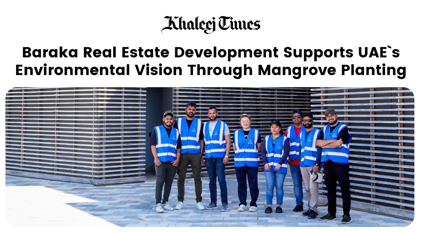 Baraka Real Estate Development supports UAE’s environmental vision through mangrove planting